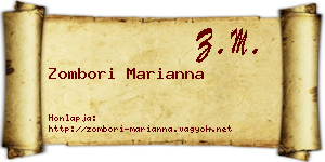 Zombori Marianna névjegykártya
